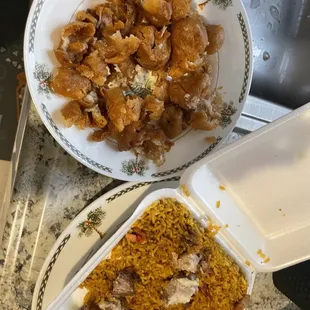 a plate of food on a table