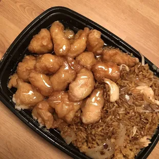 Honey chicken with chicken fried rice