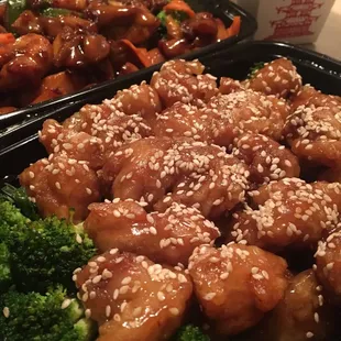 Sesame Chicken and Bourbon Chicken