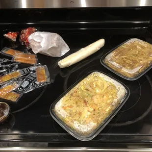 Singapore rice noodles and moo shu pork