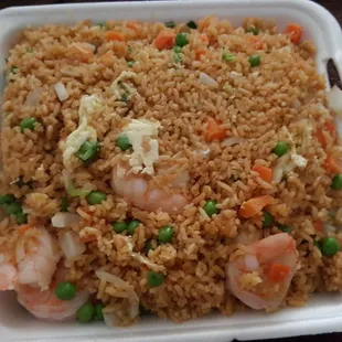 Shrimp fried rice with HUGE shrimp!!!