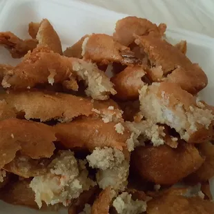 Raw batter inside and tons of batter