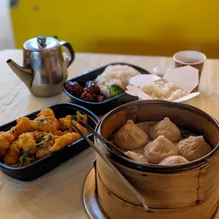 Pork D2. Soup Dumpling with Pork, E11. Squid with Salt and Pepper, C4. General Tso&apos;s Chicken over Rice