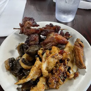 chicken wings and fried chicken, food