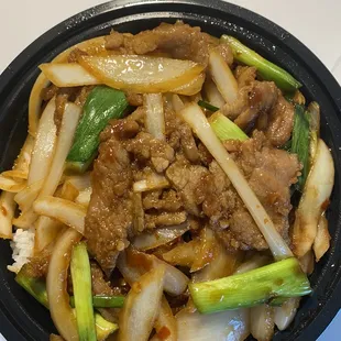 Mongolian Steak on Rice