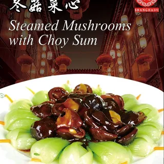 Steamed Mushrooms with Choy Sum