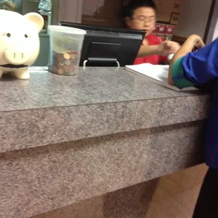 Family business, they start them young here :)