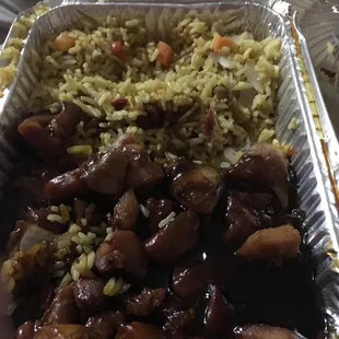 Too salty Bourbon chicken!