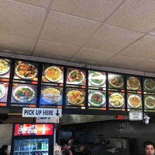 menus on the wall