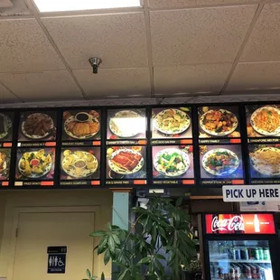 menus on the wall