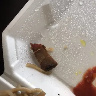 the contents of a takeout box
