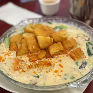咸豆漿腐皮青江菜 very unique