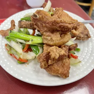 Salt and Pepper Pork Chop Lunch Special.