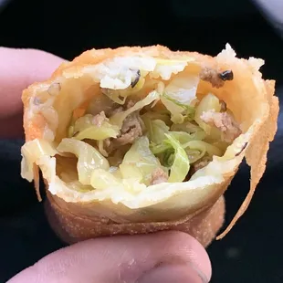 Inside of the Beef and Veg Eggroll