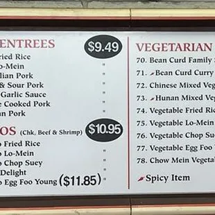 Menu as of 3/30/2024