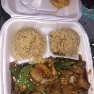 Beef Broccoli with odd sauce (got diarrhea)