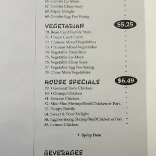 menu