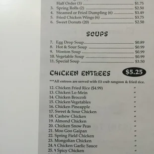menu
