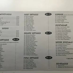 menu