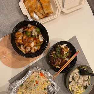 a variety of food items