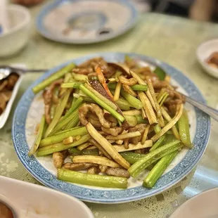 Chinese Celery &amp; Dried Shrimp with Shredded Pork &amp; Bean Curd ($15.95)