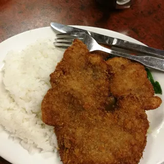 Fried Pork Chop Over Rice