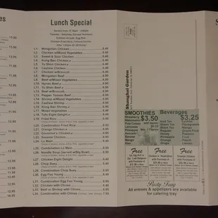 Menu Specials