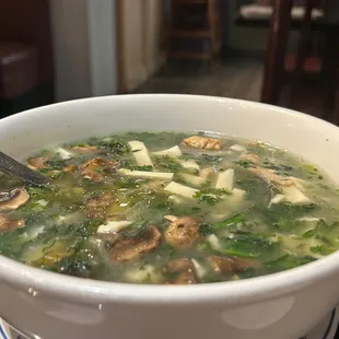 Tofu Soup with Mushroom and Shepherd&apos;s Purse