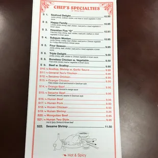 menu