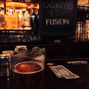 Lagunitas FUSION!  9.5%.  Good thing the bartender told me, 'cuz suuuuuuuhhhhhnnnn, it was smooth.