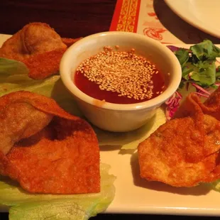 burnt fried wontons