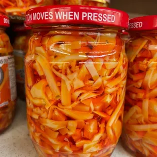 pickled carrots in jars