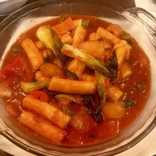 Veggie Fried Spicy Rice Cakes