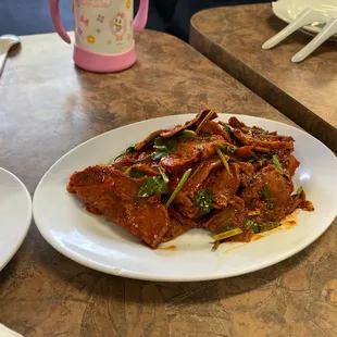 Fuqifeipien  夫妻肺片 is the spicy appetizer