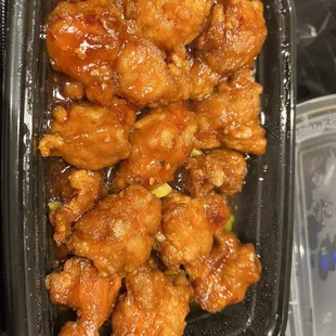 a close up of a tray of food