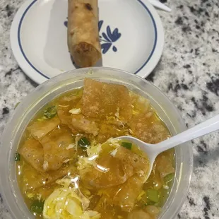 Egg drop soup and egg roll