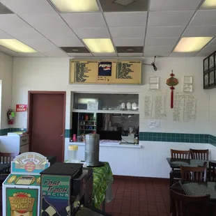 Part of the small interior, looking at the front counter.