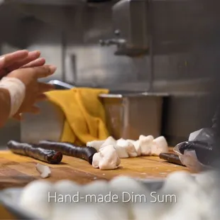 a chef preparing food in a commercial kitchen