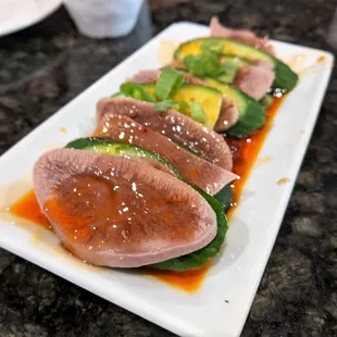 08/16/23 Cold Sliced Ox Tongue with Sichuan Sauce, Cucumbers