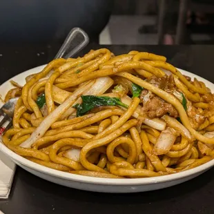 @endoedibles on Instagram 10/22/24  House Fried Fat Noodles with Beef