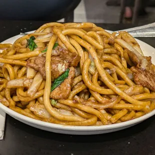 @endoedibles on Instagram 10/22/24  House Fried Fat Noodles with Beef