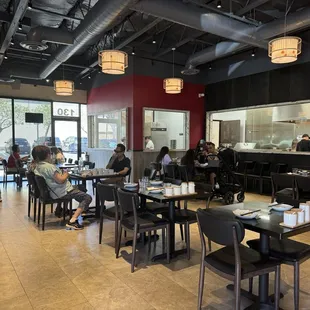 The dining room is bigger, more open than the original venue