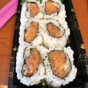a plate of sushi