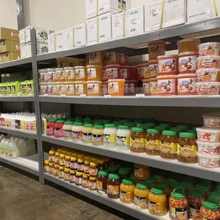 shelves of goods in a store
