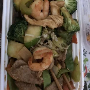 Chicken, Shrimp &amp; Beef