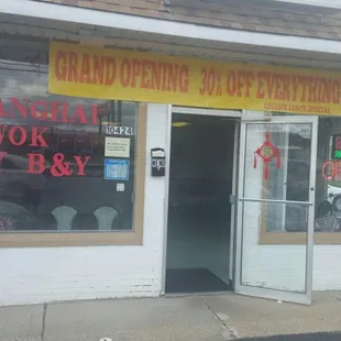 grand opening 30% everything exclude lunch special