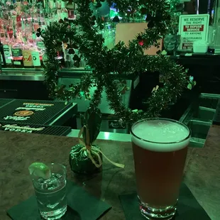 St. Patty's beer and a shot