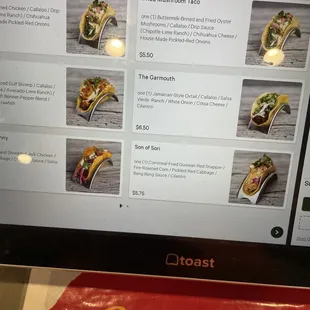 Variety of tacos. Loved the options