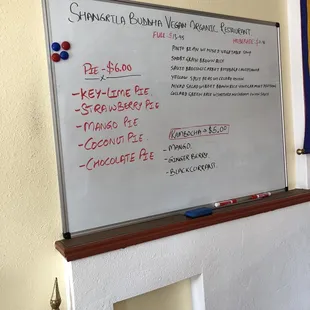 Menu during one of my many visits