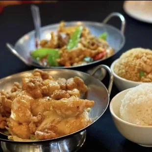 a variety of asian dishes